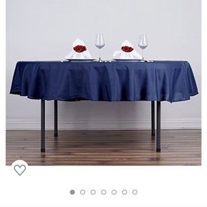 5 - Linen navy blue round tablecloths